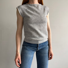 1970s Blank Gray Warm Up Muscle Shirt - Holes