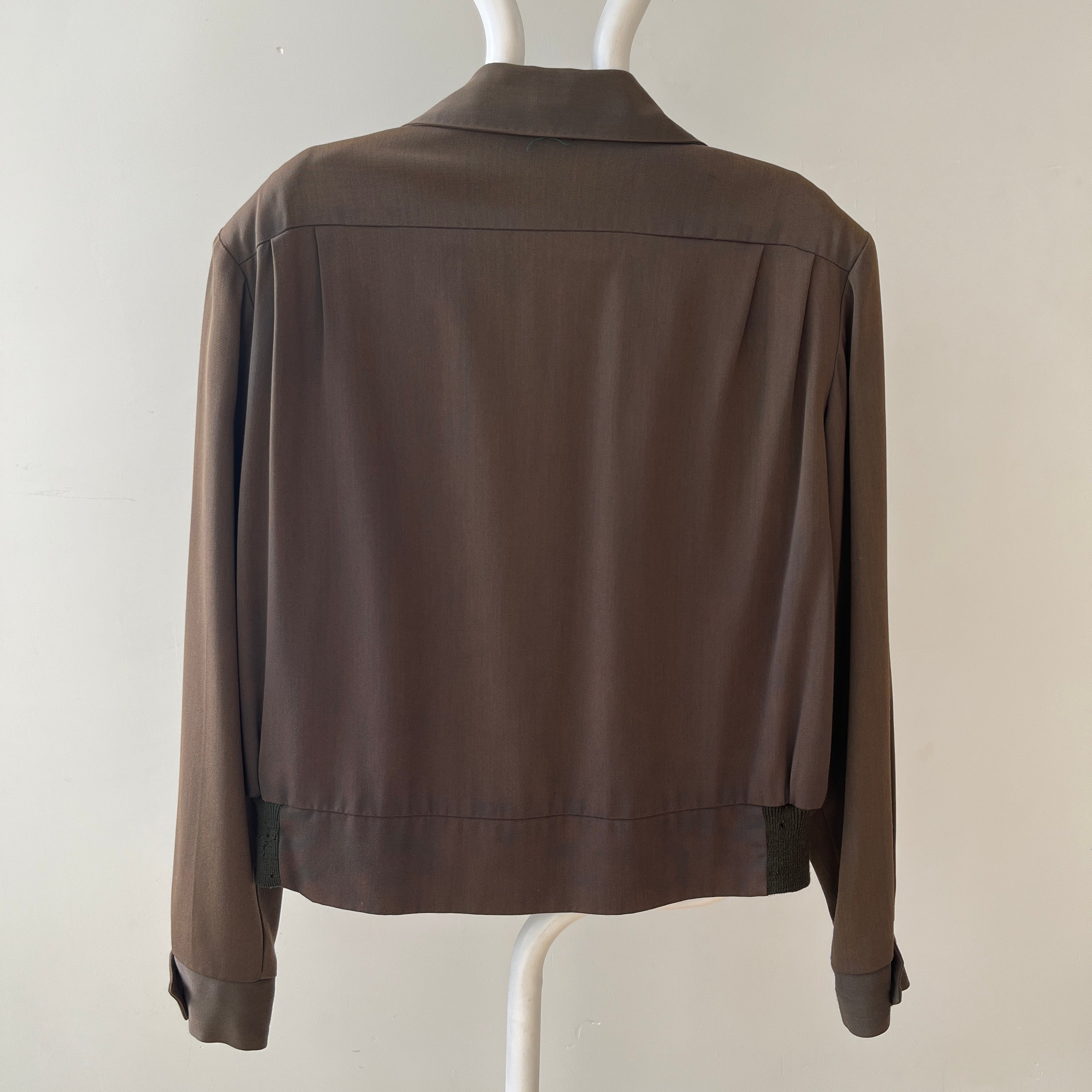 1950s Dark Green/Grey Rockabilly Zip Up Jacket