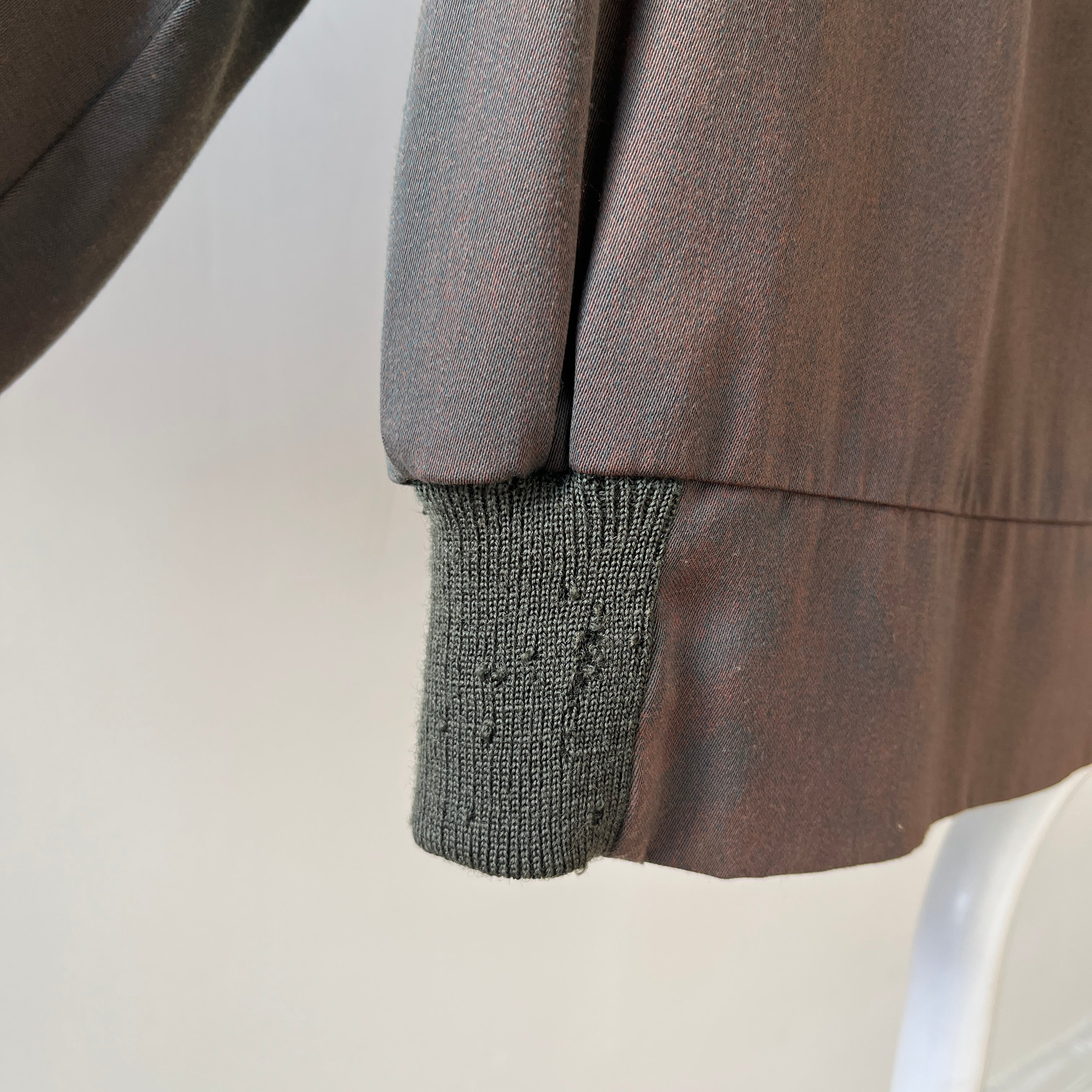 1950s Dark Green/Grey Rockabilly Zip Up Jacket