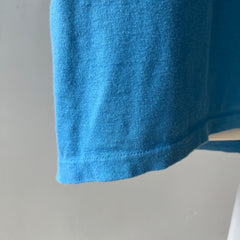 1970s Baby Blue Mock Neck T Shirt - Mock Necks Are Hot RN