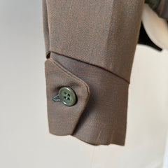 1950s Dark Green/Grey Rockabilly Zip Up Jacket