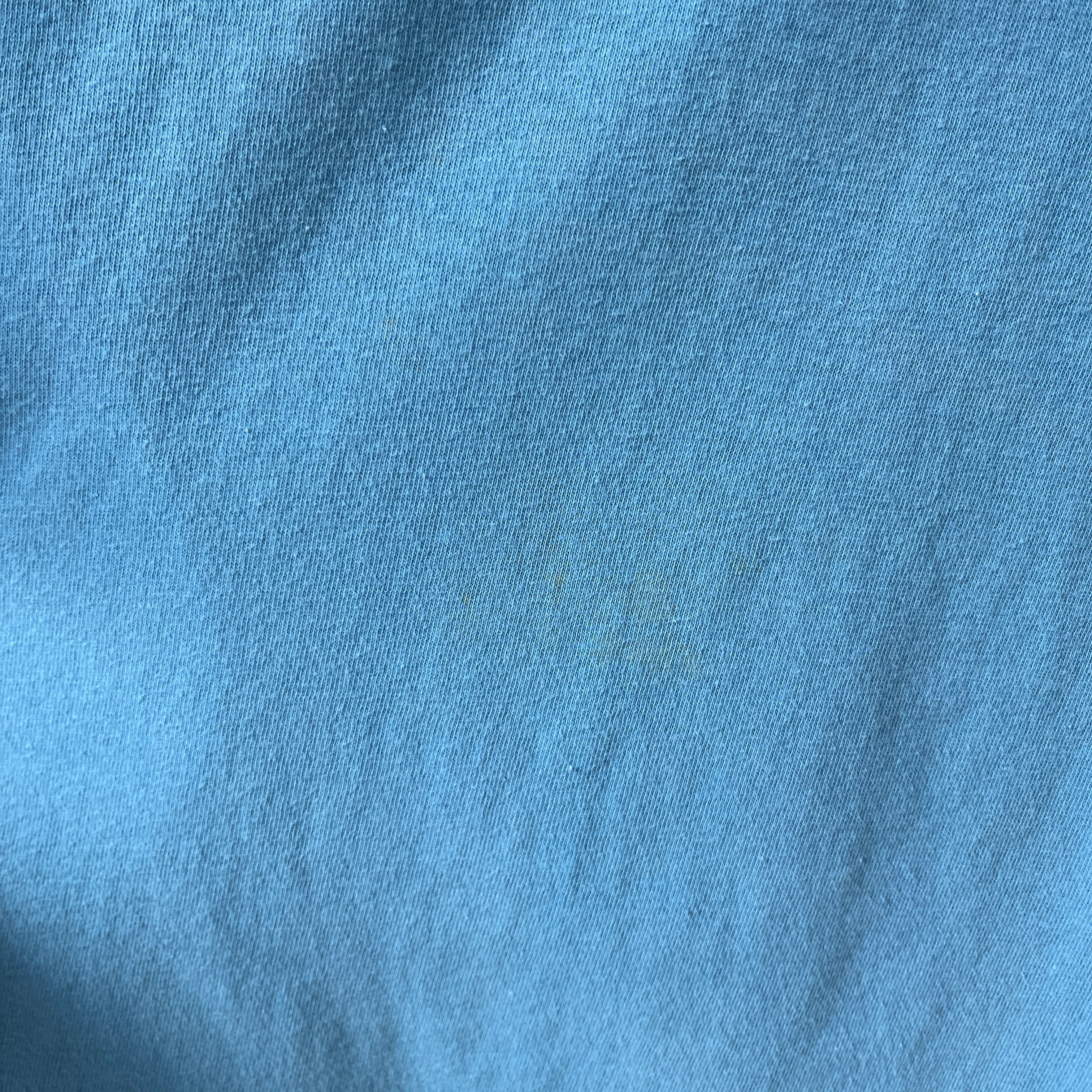 1970s Baby Blue Mock Neck T Shirt - Mock Necks Are Hot RN