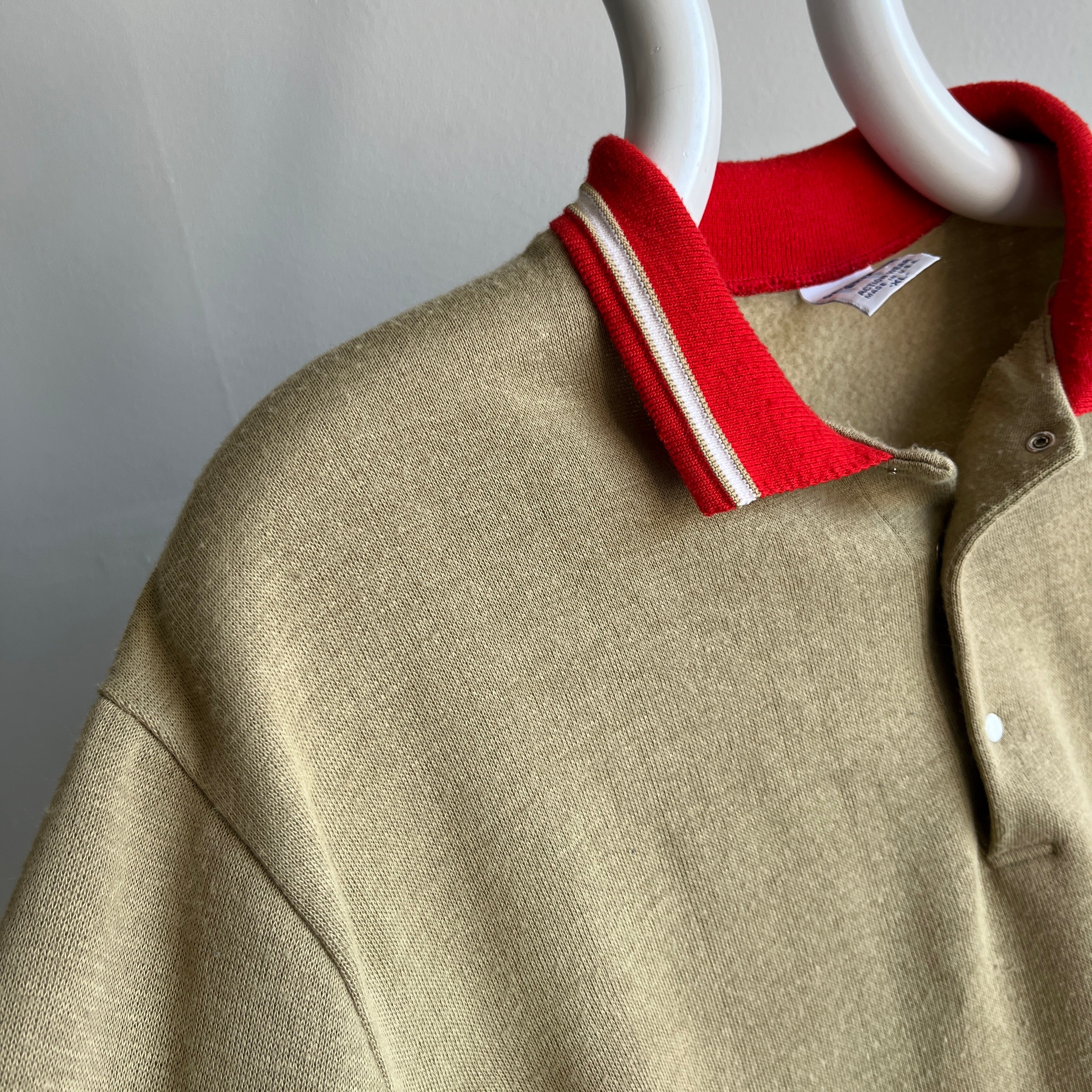 1970/80s Game Breaker Two Tone Polo Sweatshirt