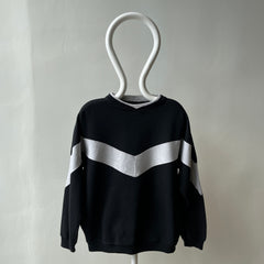 1980s Color Block Gray and Black Sweatshirt