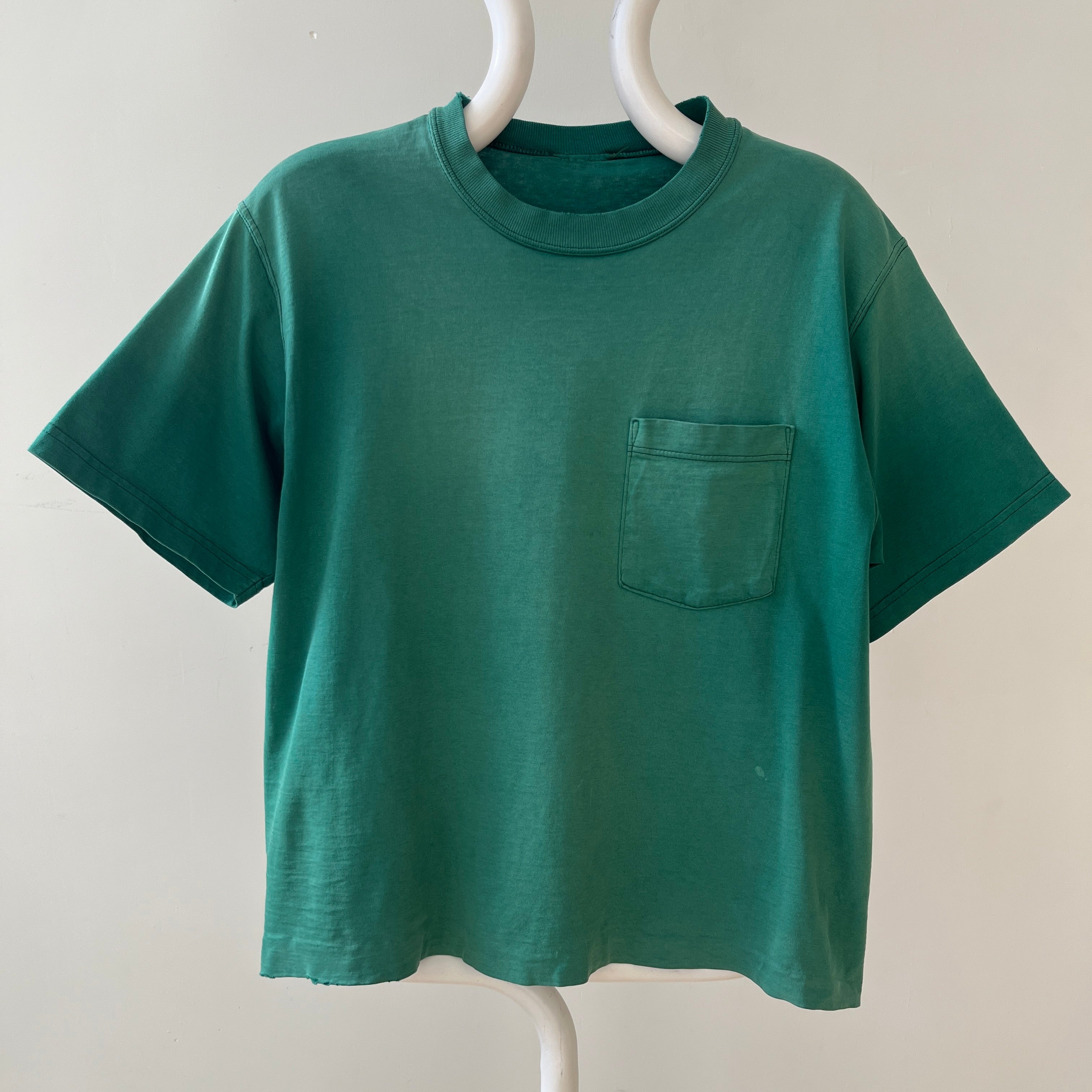 1980s/90s Faded Green Pocket T Shirt