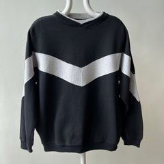 1980s Color Block Gray and Black Sweatshirt