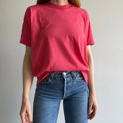 1980s Salmon Pink Never? Barely? Worn T-Shirt by Screen Stars