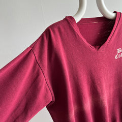 1970s Bates College Thin, Sunfaded, and Beat Up V-Neck Sweatshirt