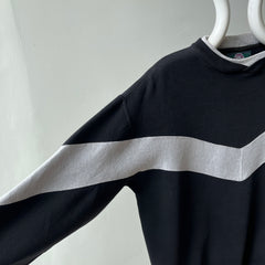 1980s Color Block Gray and Black Sweatshirt