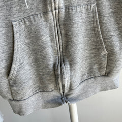 1980s Perfectly Worn Blank Gray Hoodie by Hanes
