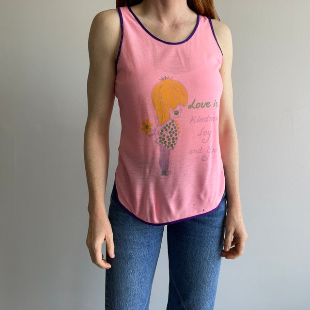 1970/80s Love Is...Kindness, Joy and You Tank Top - Thin and Worn