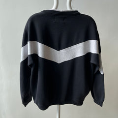 1980s Color Block Gray and Black Sweatshirt