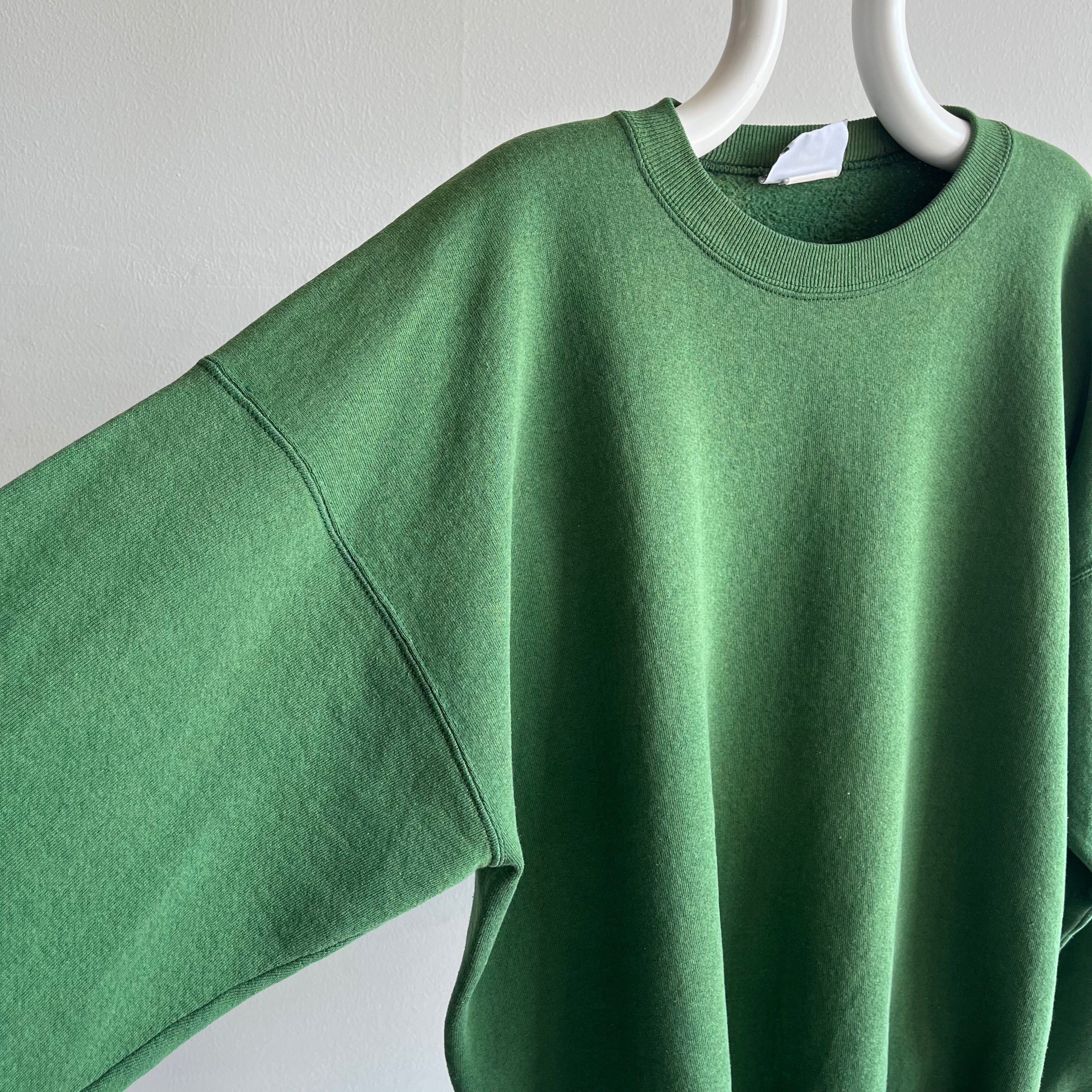 1980s Sun Faded To That Slightly Shiny Perfection Green Sweatshirt by Lee