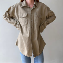 1980s Tan Flannel Button Up - Five Brothers