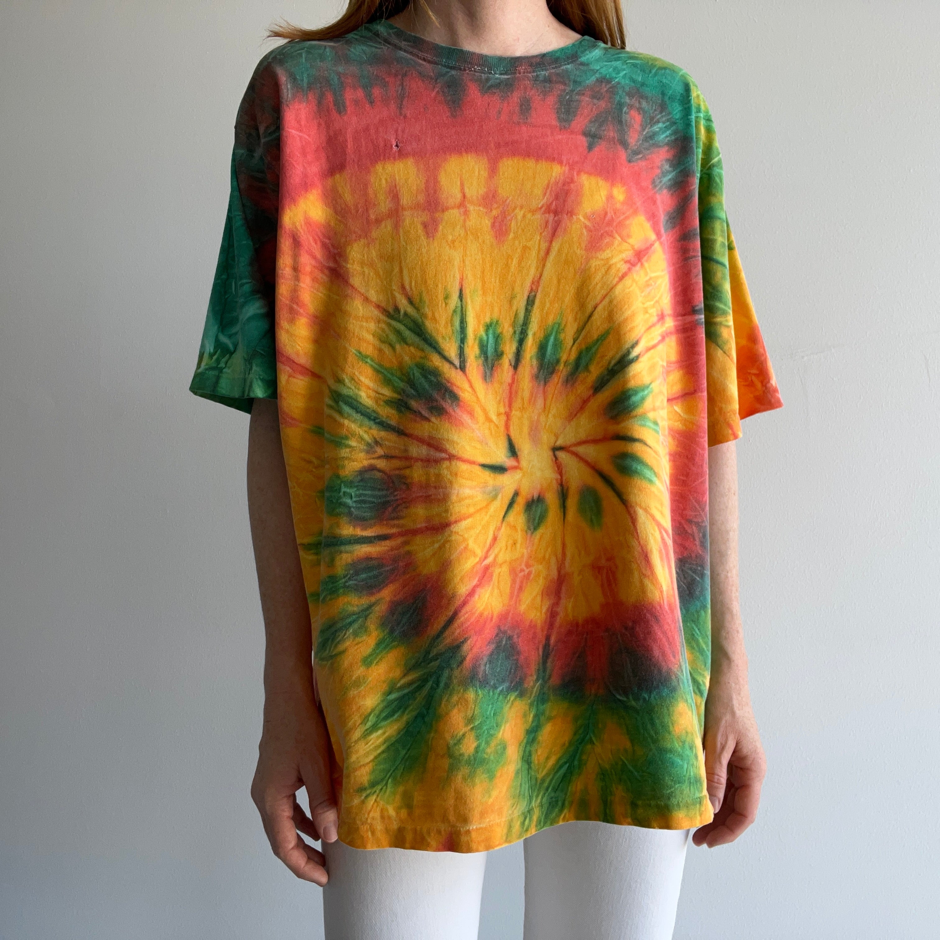 1990s USA Made J. Crew Tie Dye Cotton T-Shirt