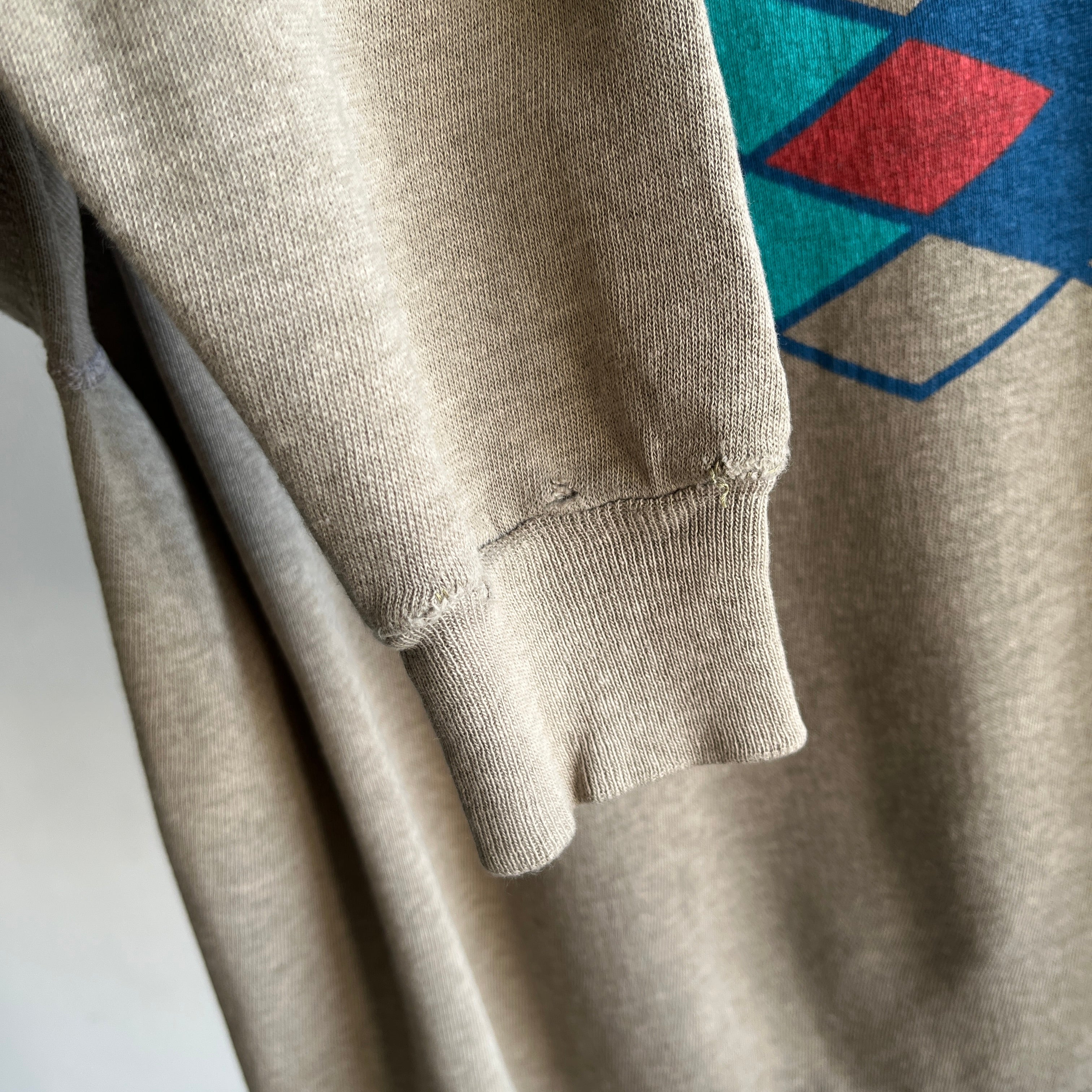 1970s Argyle Sweatshirt that is Perfectly Worn