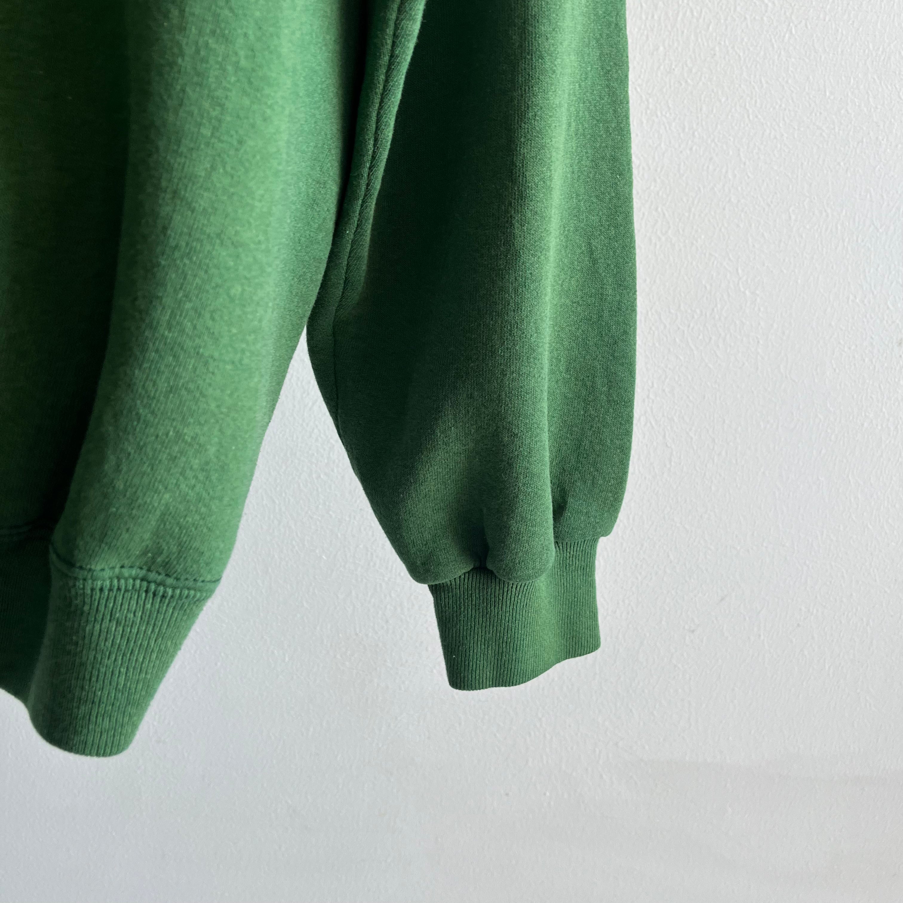 1980s Sun Faded To That Slightly Shiny Perfection Green Sweatshirt by Lee