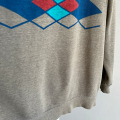 1970s Argyle Sweatshirt that is Perfectly Worn