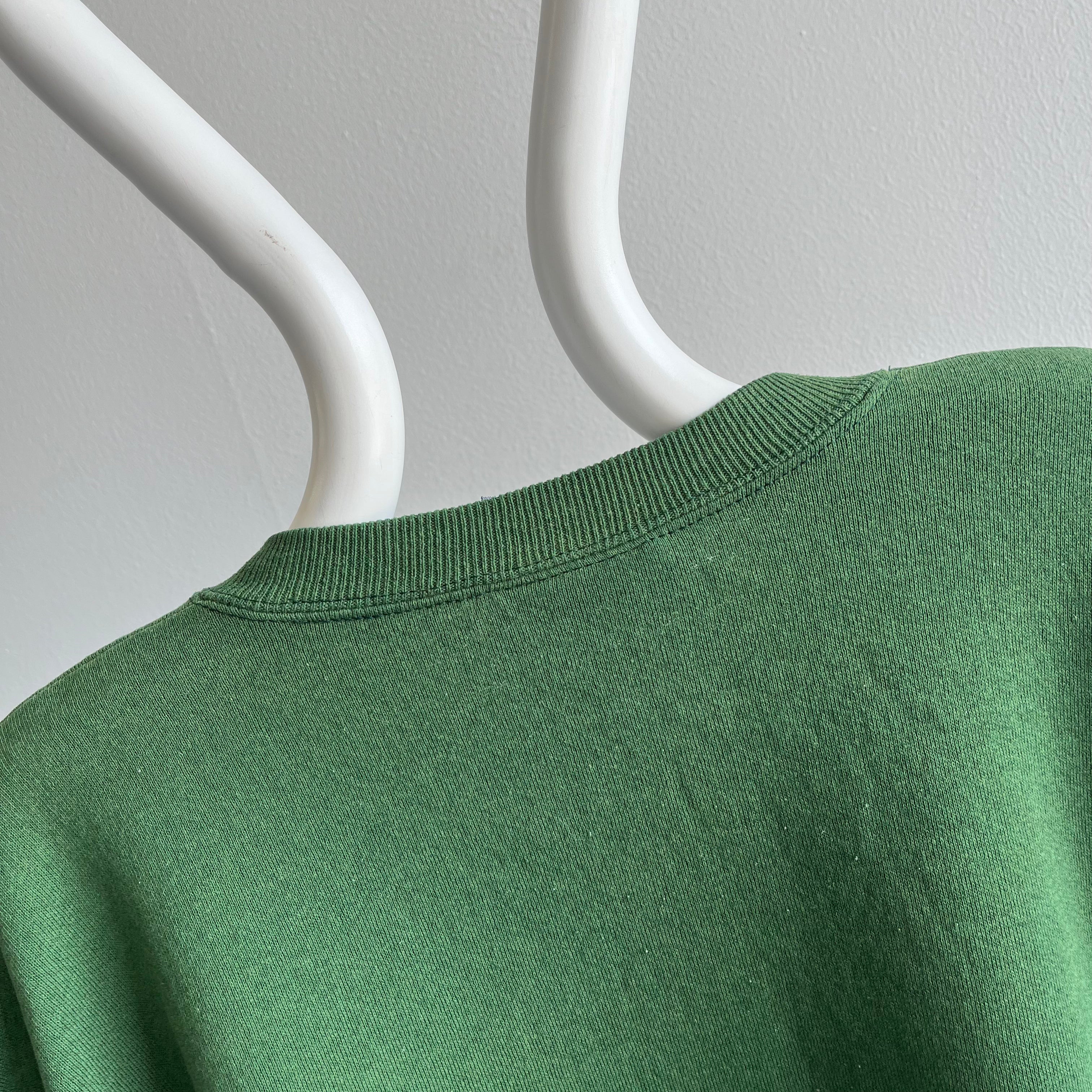 1980s Sun Faded To That Slightly Shiny Perfection Green Sweatshirt by Lee