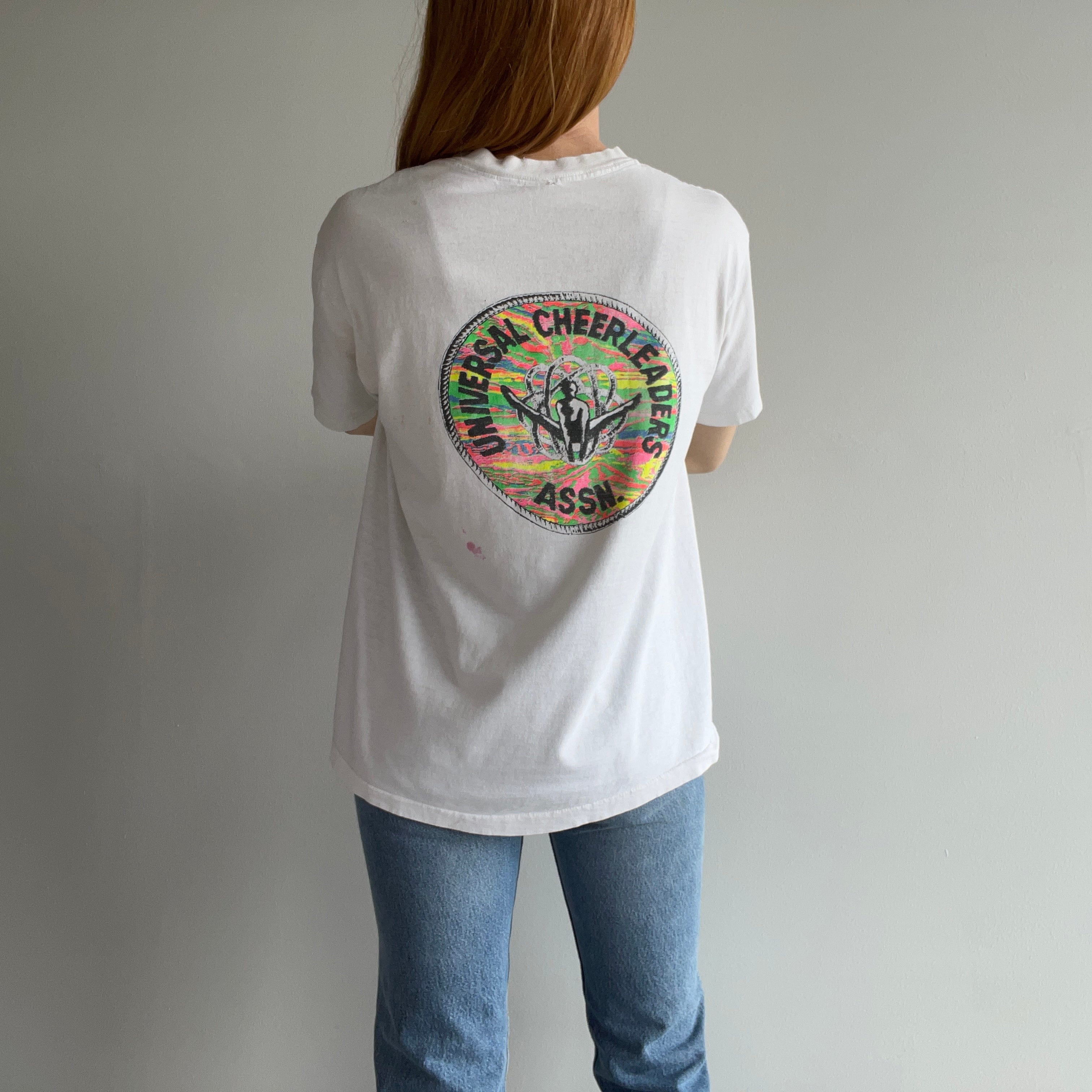 1990s Universal Cheerleader Assn. Super Stained (But in a Great Way) T-Shirt