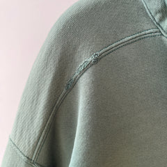 1980s Green Thrashed L.L. Bean Quarter Zip Sweatshirt