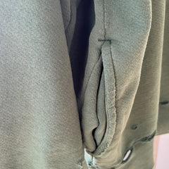 1980s Green Thrashed L.L. Bean Quarter Zip Sweatshirt