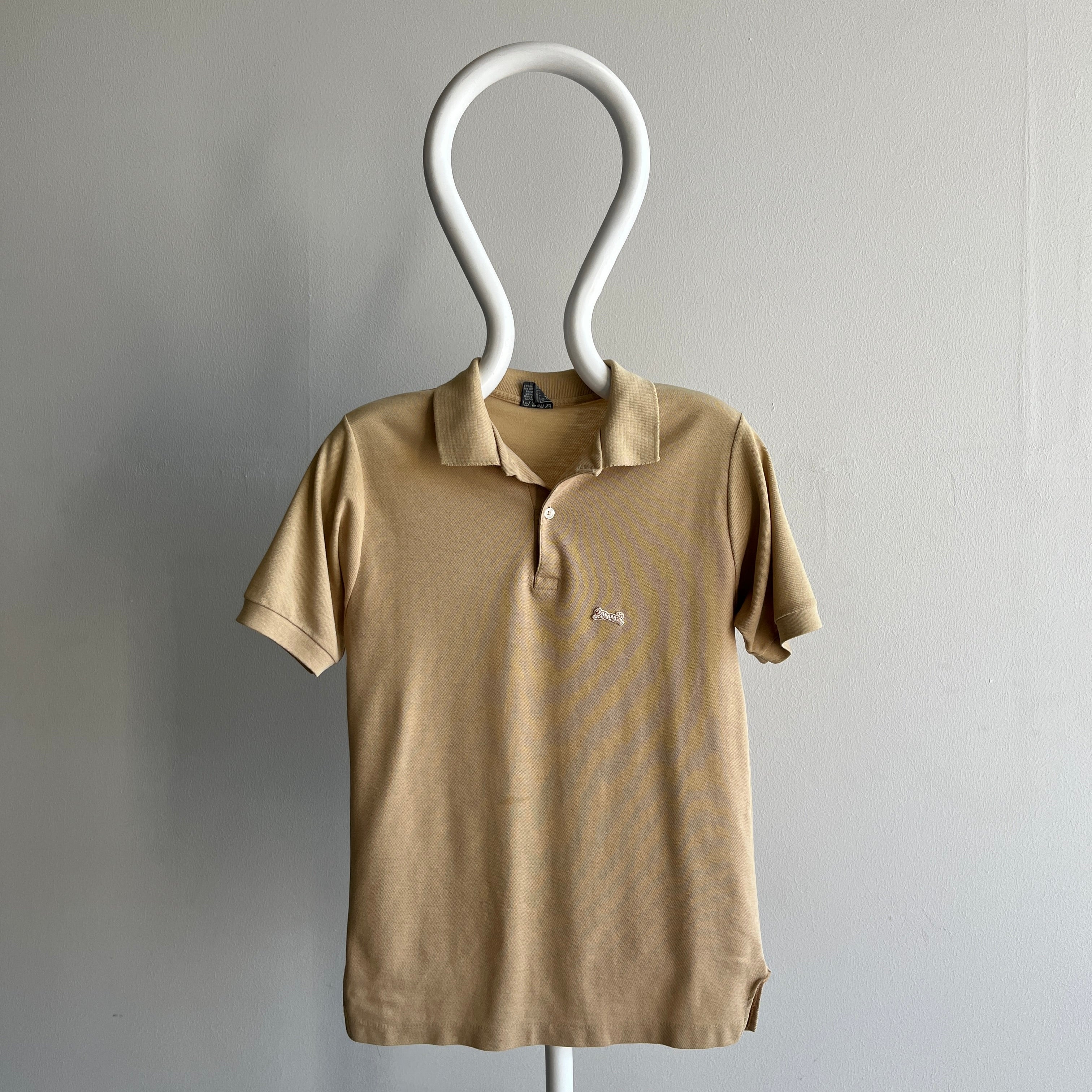 1980s Le Tigre Khaki Colored Polo Shirt