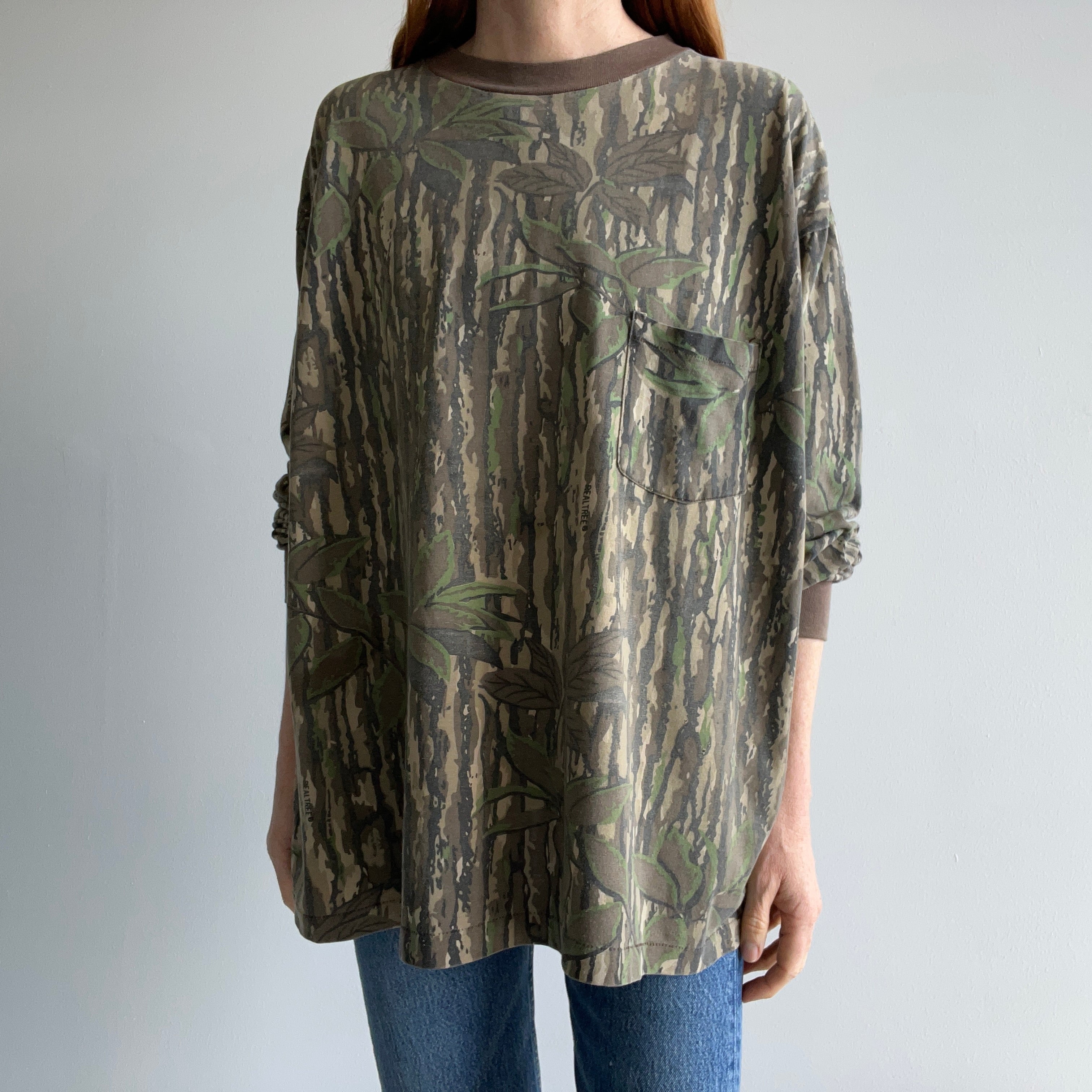 1980/90s Hand Mended Real Trees by Redhead Long Sleeve Camo T-Shirt - THIS