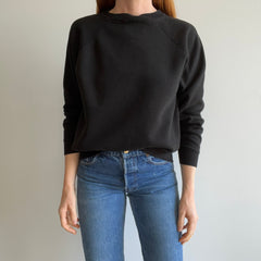 1970s Blank Black Sweatshirt in Great Shape!