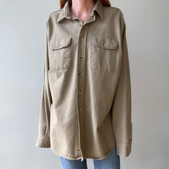 1980s Tan Flannel Button Up - Five Brothers