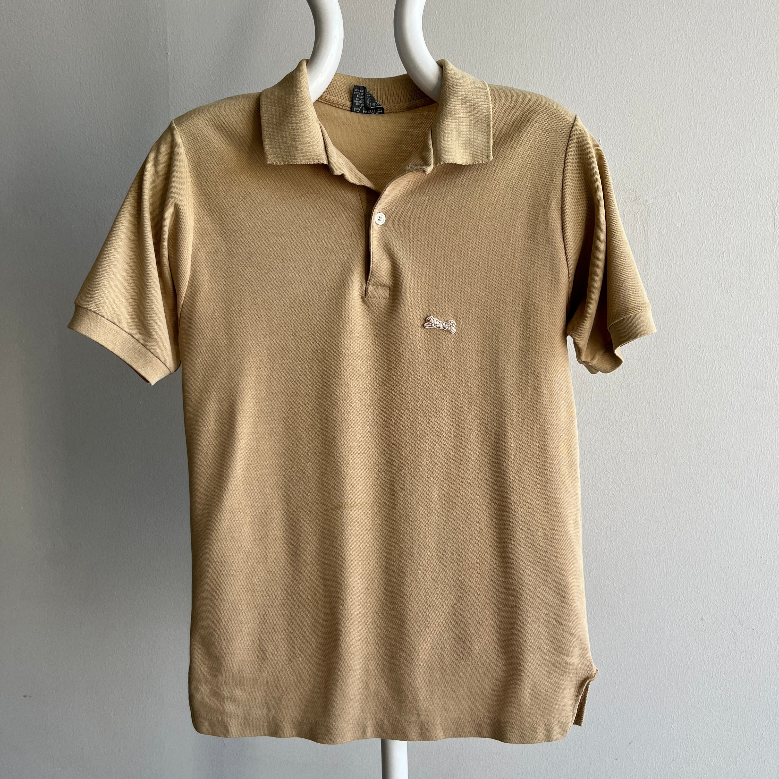 1980s Le Tigre Khaki Colored Polo Shirt