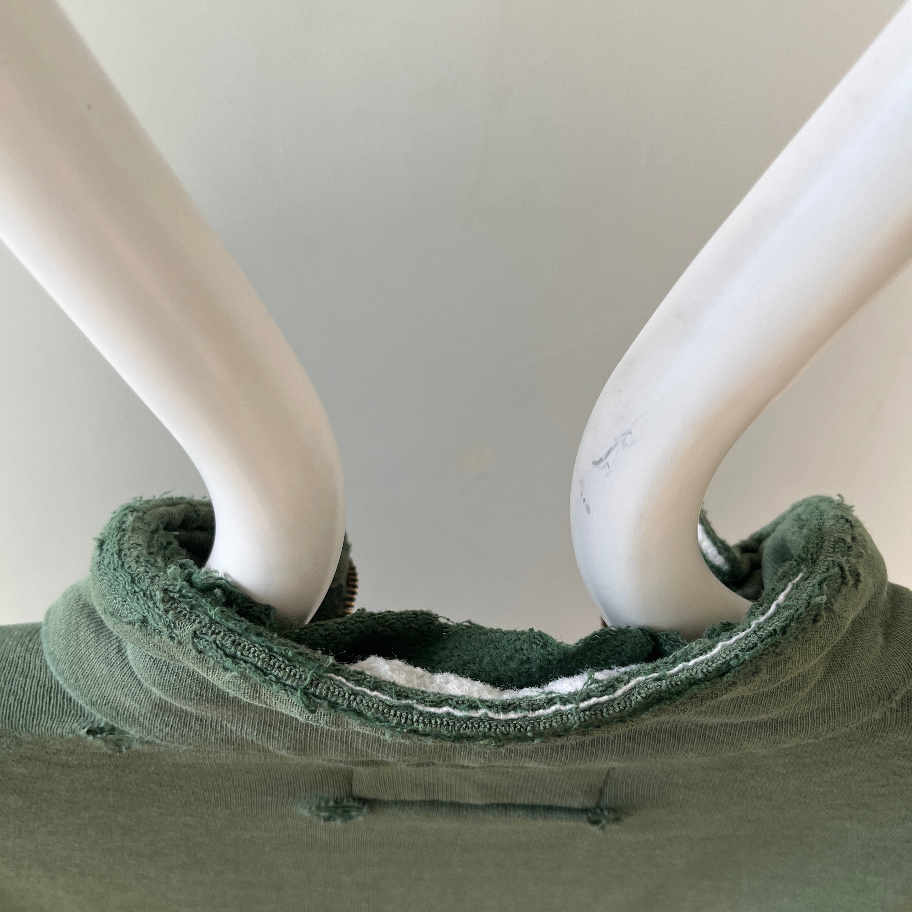 1980s Green Thrashed L.L. Bean Quarter Zip Sweatshirt