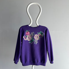 1980s DIY Flowers with Puff Paint Sweatshirt