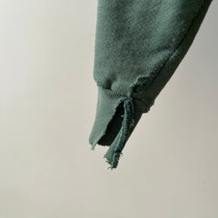 1980s Green Thrashed L.L. Bean Quarter Zip Sweatshirt