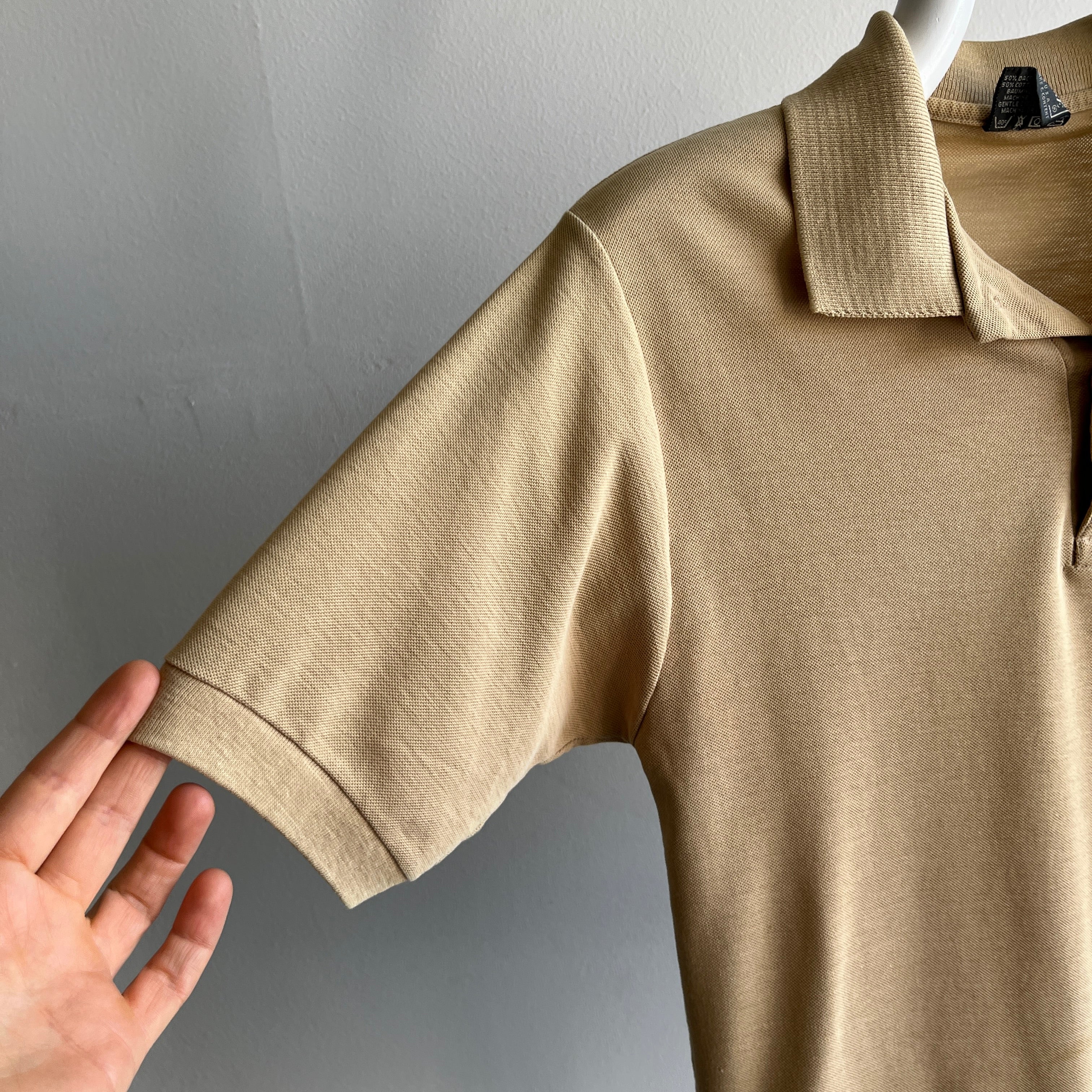 1980s Le Tigre Khaki Colored Polo Shirt