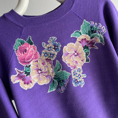 1980s DIY Flowers with Puff Paint Sweatshirt