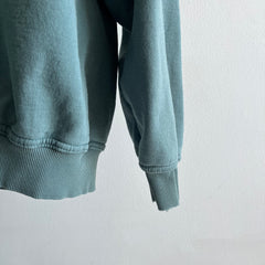 1990/2000s Jade Green Nicely Tattered Collar Sweatshirt