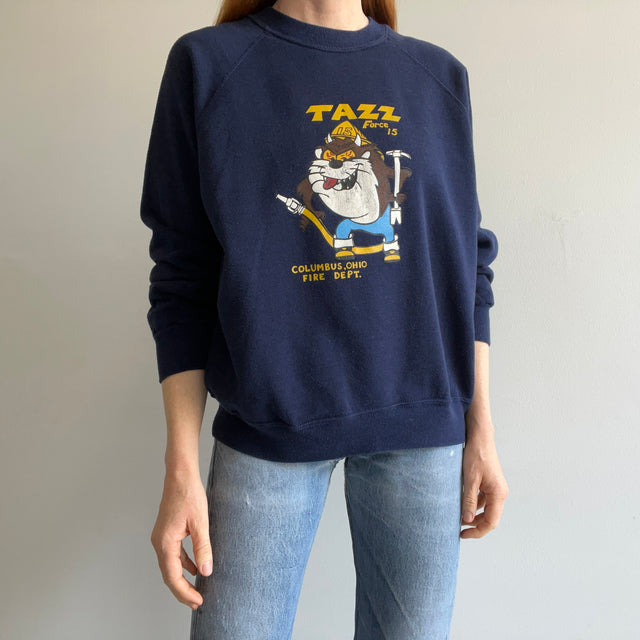 1980s Tazz the Firefighter - Columbus, Ohio  Sweatshirt by Bassett Walker