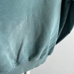 1990/2000s Jade Green Nicely Tattered Collar Sweatshirt