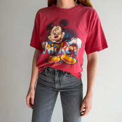 1990/2000s Faded Worn and Ink (?) Paint (?) Stained Mickey T-Shirt