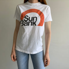 1970/80s Sun Bank Front and Back T-Shirt - Nice Fit