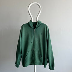 1980/90s USA Ultra Faded and Nicely Worn Green Zip Up Hoodie