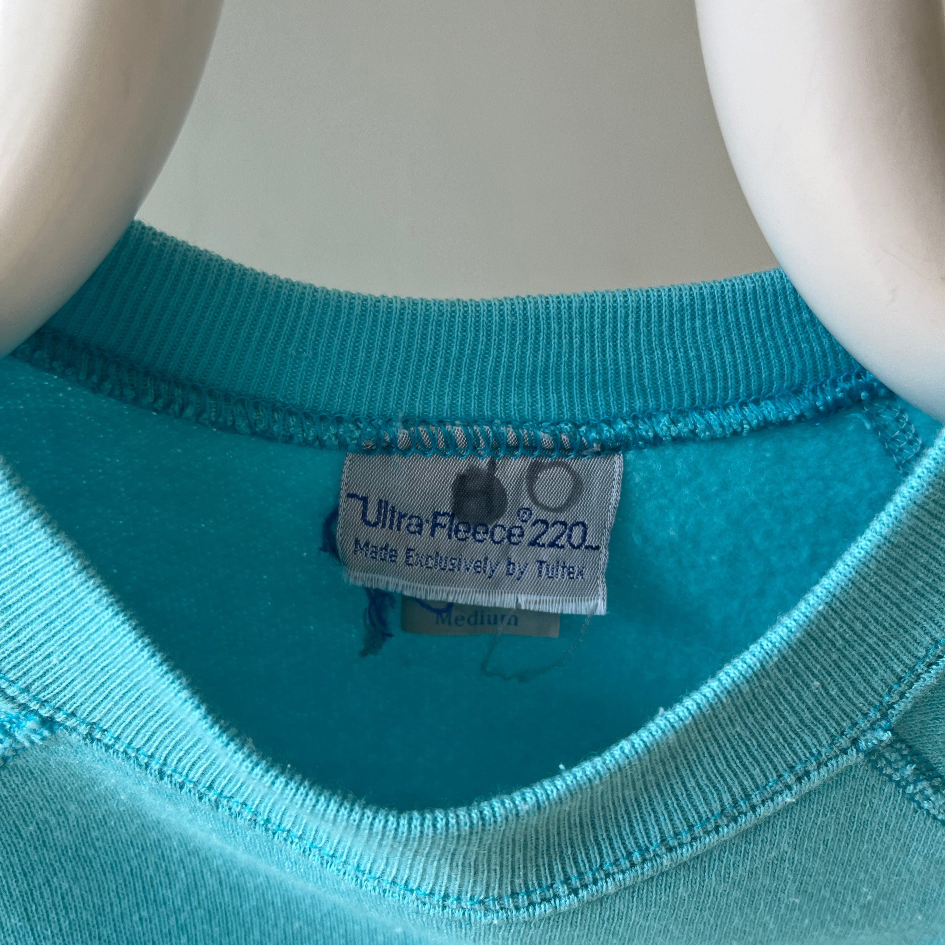 1980s Blank Teal Short Sleeve Sweatshirt - SO. SOFT.