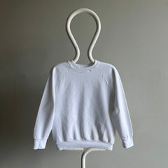 1980s Blank White Raglan Sweatshirt