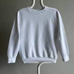 1980s Blank White Raglan Sweatshirt