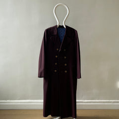 1950s Dark Burgundy Gabardine Double Breasted Duster Jacket - TINA COLLECTION