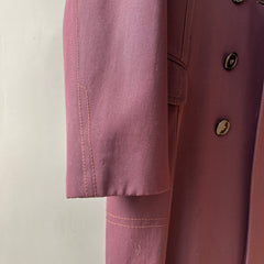 1950s Dark Burgundy Gabardine Double Breasted Duster Jacket - TINA COLLECTION