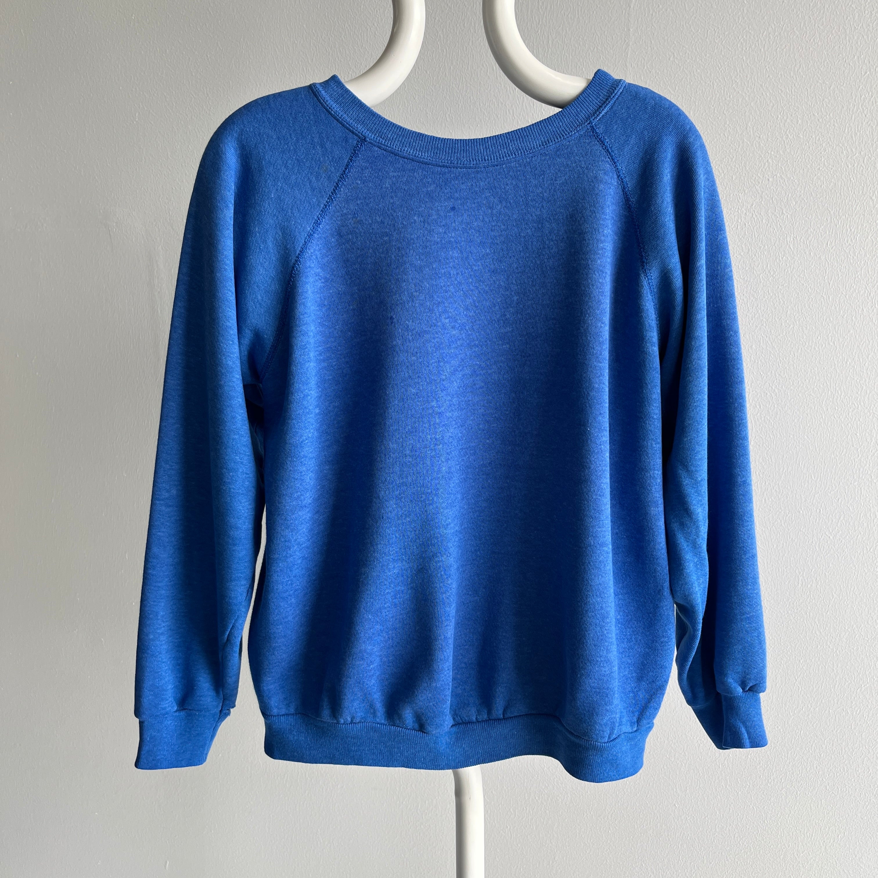 1980s Above Average Blue Jay Blue Raglan Sweatshirt