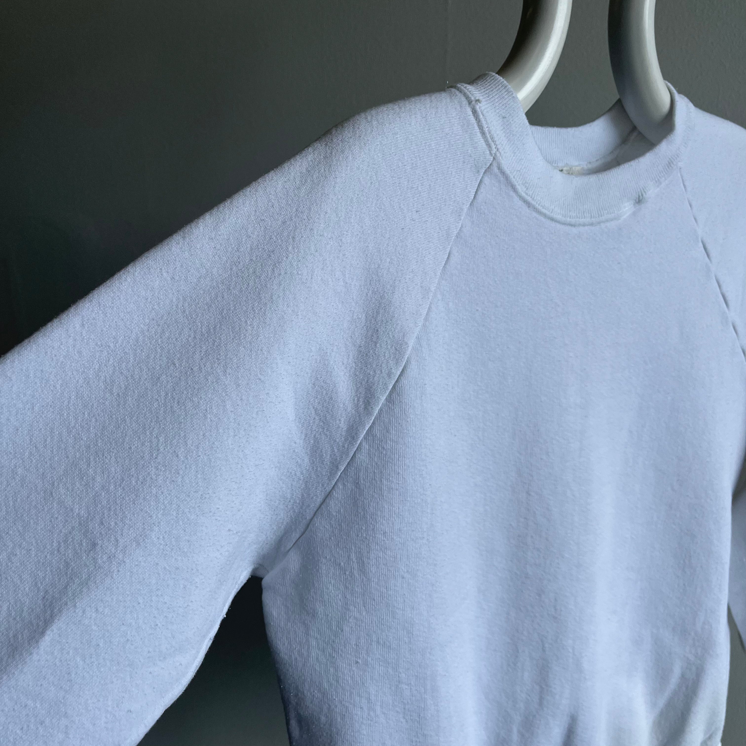 1980s Blank White Raglan Sweatshirt