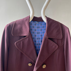 1950s Dark Burgundy Gabardine Double Breasted Duster Jacket - TINA COLLECTION